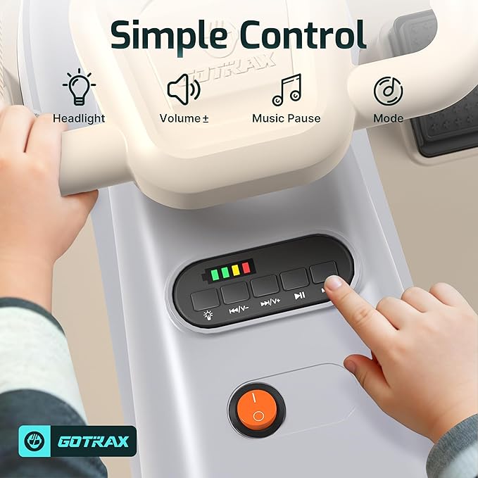 Gotrax WG1 Electric Wiggle Car for Kids, 12V Big Battery up to 120Min Playtime, Music Speaker &Rear Flash Wheels, Battery Display & Easy Assembly w/Pedal Throttle, Crazy Cart Gift for Ages 3+, 132Lbs