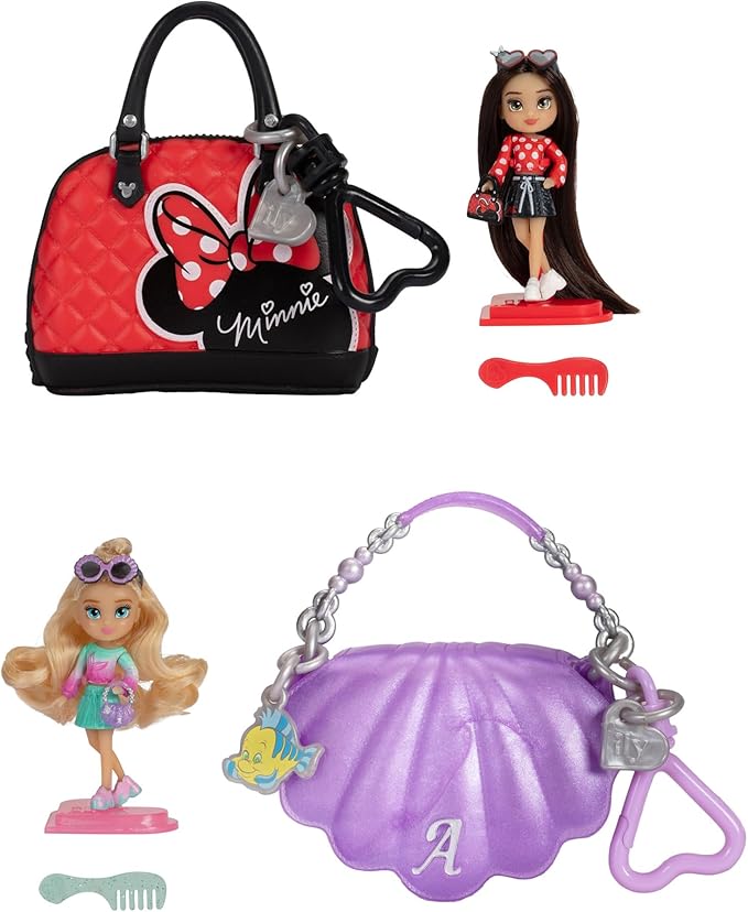 Disney ILY Mini Dolls Tote-ILY-Teenies Blind Pack Bundle (2 Dolls in Each), Inspired by Your Favorite Disney Characters or Stories with Matching Purse and Accessories – Which One Will You Get?