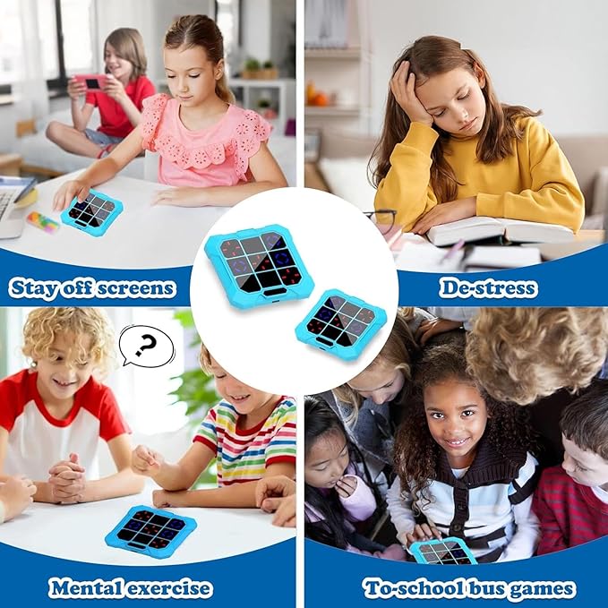 Handheld Toe Game, 6 in 1 Electronic Rechargeable Kids Game, Silent Mode with Multiple Modes, Ideal for 6 12 Years Old Boys, Girls & Adults (Blue)