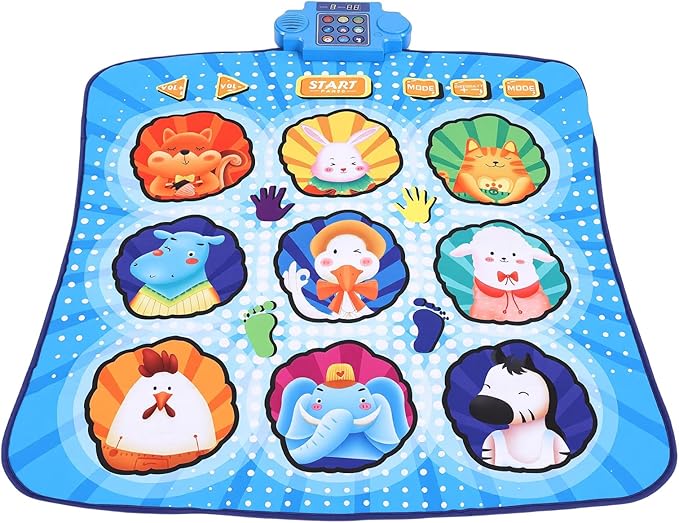 SUNGOOYUE Dance Pad, Electronic Music Mat with 80 Sounds Foldable Non Slip Playmat for Kids Adults Gift for for 3 to 12 Years Old Girls Birthday Toys Gifts (Blue)