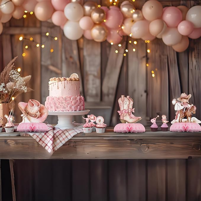 12 Pack Cowgirl Table Decorations - Cowgirl Party Decorations for Kids' Birthday and Themed Events - Cowgirl Table Toppers