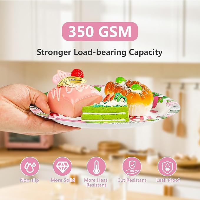 96Pcs Sloth Animal Birthday Party Supplies Hanging Pink Sloth Plates and Napkins Jungle Cute Animal Theme Tableware Set for Kids Girls Animal Theme Birthday Party Supplies，Serves 24