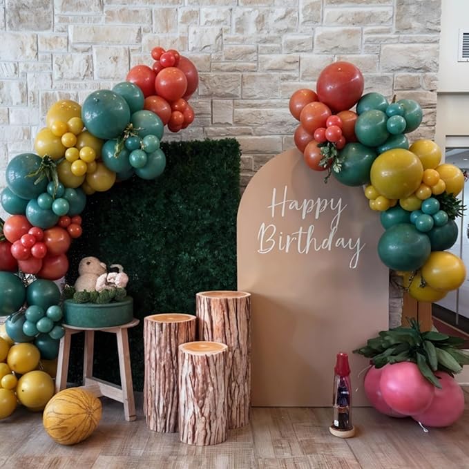 Green Yellow Brown Balloon Arch Kit,Dusty Green Mustard Yellow Brown Sand White Balloons for Kids Boy Safari Jungle Wide Birthday Party Decorations Baby Shower Wedding Cartoon Party Supplies