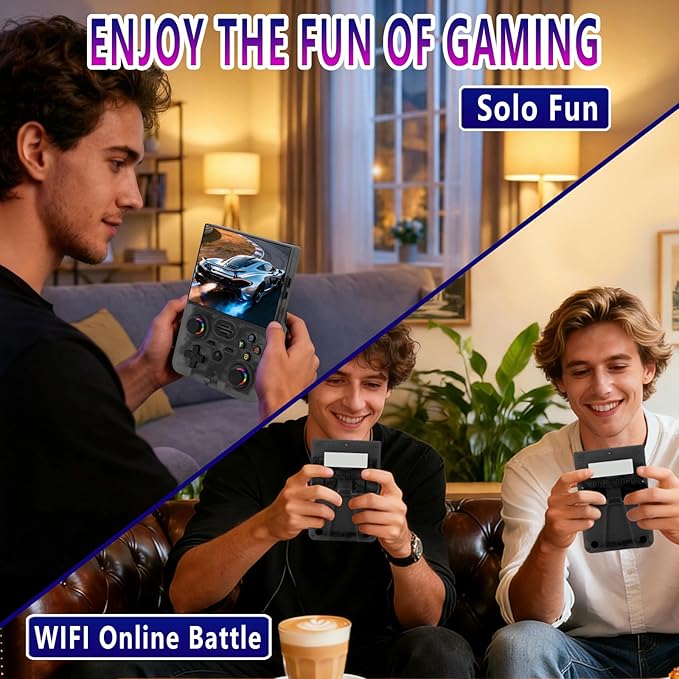 2026 NEW Upgrade RF45V Retro Handheld Game Console - 4.5 Inch Ultra-Large Screen,Support 18000+Classic Games,64G TF Card,4000mAh Battery,Linux System,Birthday Gift for Adult or Friends-Black