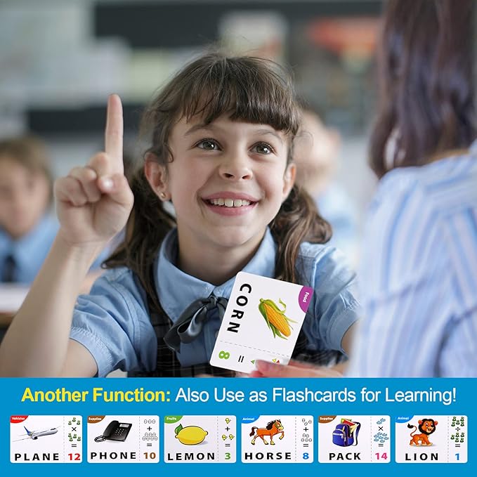 Matching Letter Game for Kids, 2 in 1 Educational Toys Alphabet Spelling & Reading, Number & Color Recognition Learning Flash Cards Birthday Gifts for Preschool Kindergarten Boys & Girls (Light Blue)