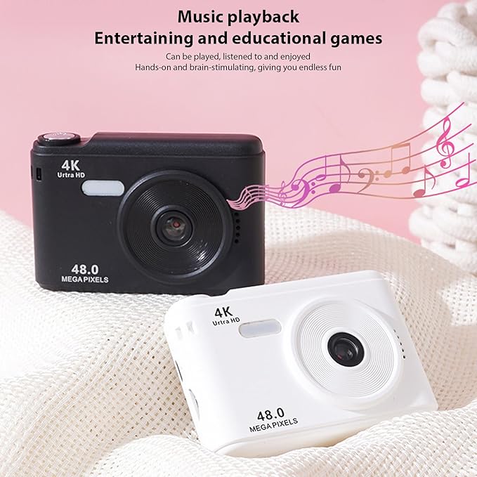 720P Electronic Camera for Children 48MP Photo 4K Video Registering Scratch Immune Display 16X Enlarge Multiple Color Sieves Electronic Toy Camera Gift