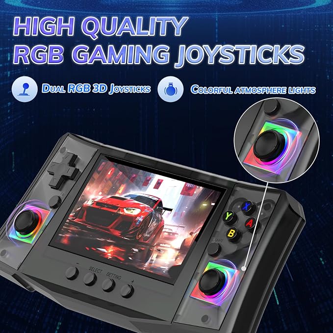 RegiisJoy R50 Ultra 50000 in 1 Handheld Game Console, 4.5 Inch IPS Screen Retro Gaming Consoles Main Emulators, Portable Mini Pocket Arcade 4000mAh Battery,256G TF Card,Linux System