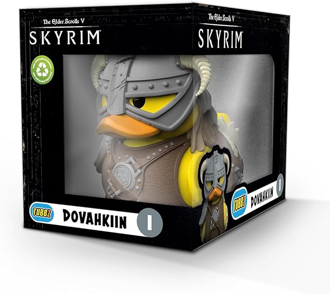 TUBBZ Boxed Edition Dovahkiin Collectible Vinyl Rubber Duck Figure - Official Skyrim Merchandise - Fantasy Video Games