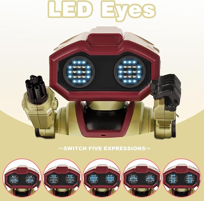 Robot Toys,Rechargeable Remote Control Robot with GestureSensing,Auto-Demonstration, Music and Dance,Birthday Gift for Kids(Gold)