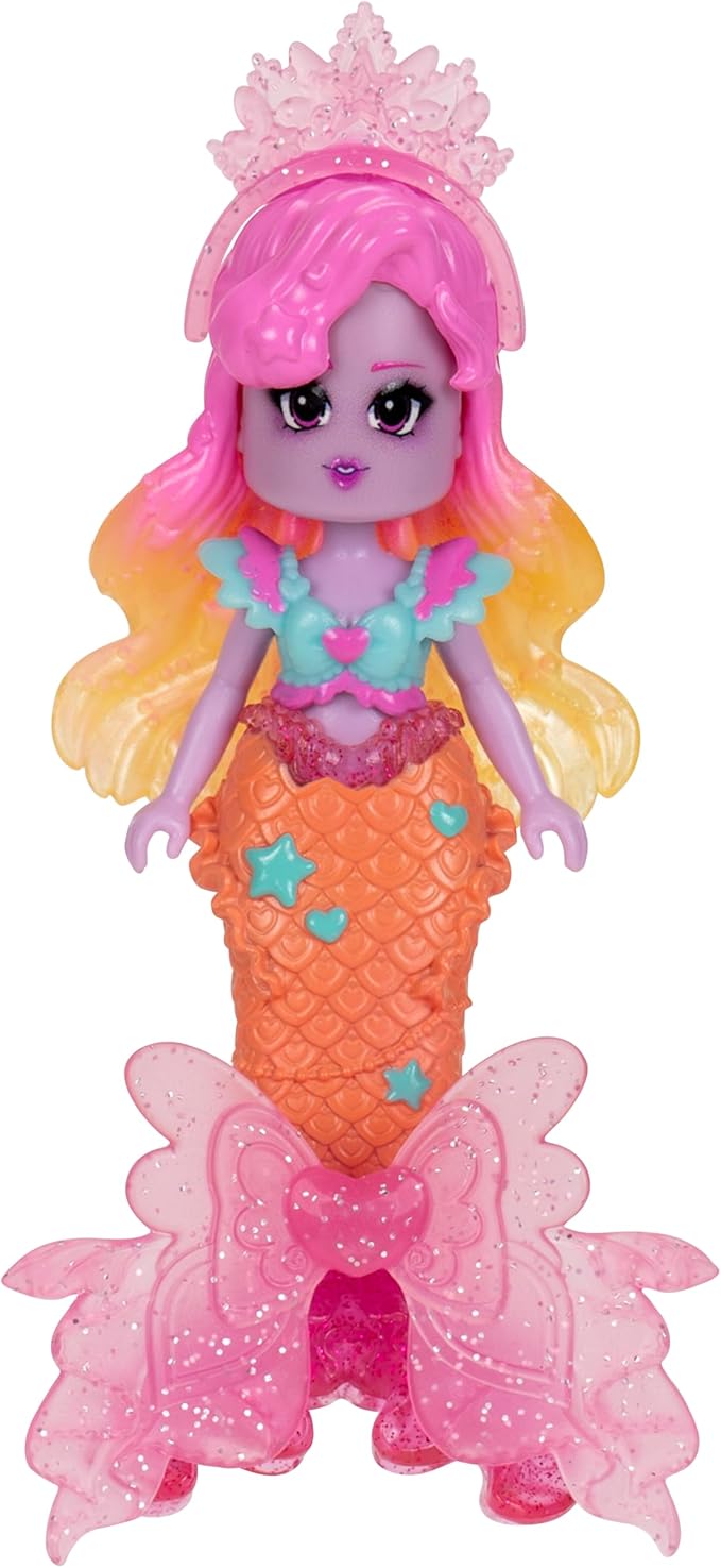 3” Light Mermaid Fashion Doll - 1 Figure with 9 Fashion Accessories - Virtual Item Code Included - Series 3 - Ages 5+