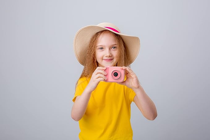myFirst Camera 10 - Kids Digital Mini Camera for Boys and Girls with Durable Design, 5MP Photos and 1080p Video, Webcam, Tripod Adapter, Neck Lanyard, MicroSD Card, for Kids 3-12 (Pink)