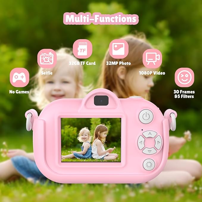 Kids Camera for Girls Toddlers, 3-12 Year Old Girl Gifts Toys, HD Digital Toddler Camera for Kids, Christmas Birthday Gifts Kid Camera Toys for 3 4 5 6 7 8 9 10 12 Year Old Girls Boys