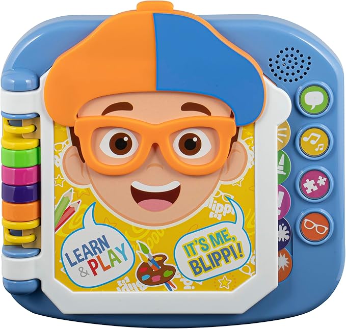 eKids Blippi Book, Toddler Toys with Built-in Preschool Learning Games, Educational Toys for Toddler Activities for Fans of Blippi Toys and Gifts(Multi Color)