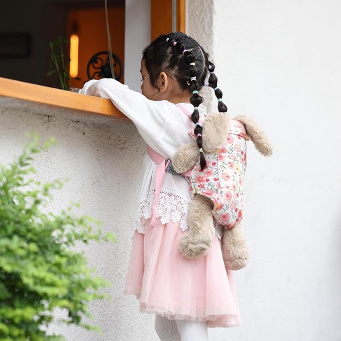 GAGAKU Baby Doll Carrier for Little Girls Baby Carrier for Dolls Reborn Baby Doll Carrier Toddlers 3 Years Old Babydoll Carrier - Pink Rose of Sharon