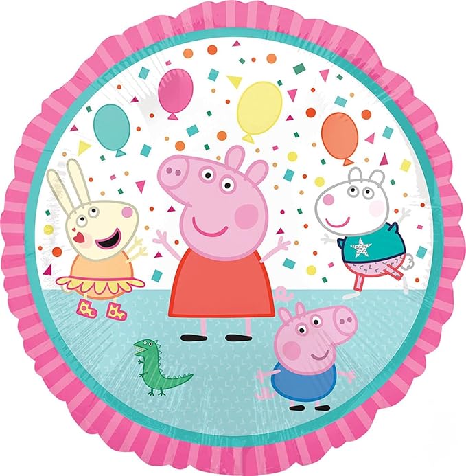 Anagram Peppa and George 5th Birthday Party Supplies Pig Foil Balloon Bouquet Decorations, BQ_4285