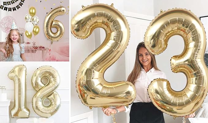 40 Inch Light Gold 47 Numbers Balloons White Gold Giant 47 Foil Mylar Helium Large Digital Balloon Champagne Gold Birthday Jumbo Balloons 47th or 74rd Anniversary Party Decorations Supplies