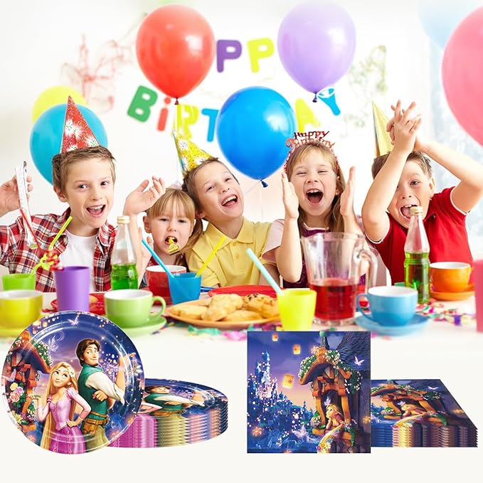 40Pcs Party Supplies include 20 plates, 20 napkins for the gled birthday party decoration