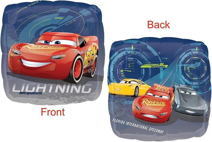 Anagram Cars Birthday Party Supplies 7pc Lightning McQueen Foil Balloon Bouquet Decorations