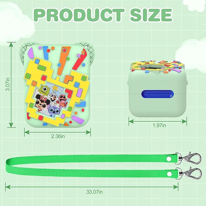 Silicone Case for Bitzee Disney Interactive Toy, Anti-Scratch, Washable, Shockproof Silicone Protective Cover for Bitzee Disney Interactive Toy Electronic Pets Accessories with Lanyard - Mint Green