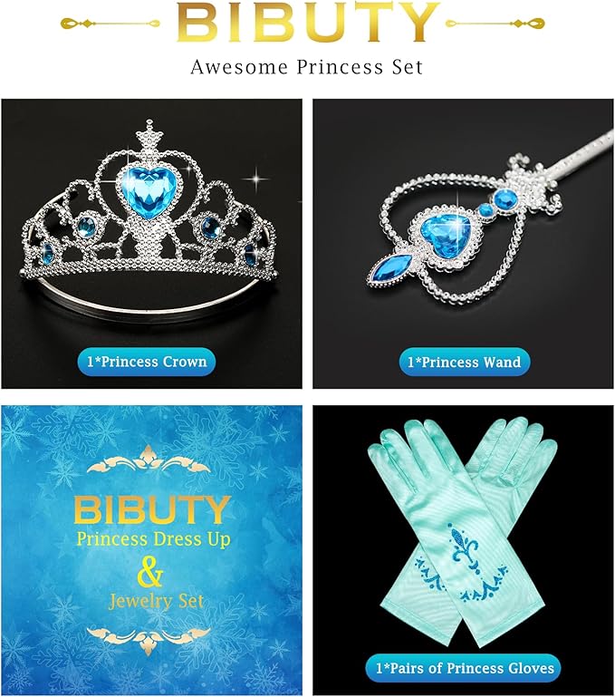 Kids Makeup Kit for Girls Dress Up for Girls, BIBUTY Pretend Play Fake Makeup Set with Princess Dress Cape Princess Shoes Crown, Princess Toy Gift for 3-6 Toddler Little Girl