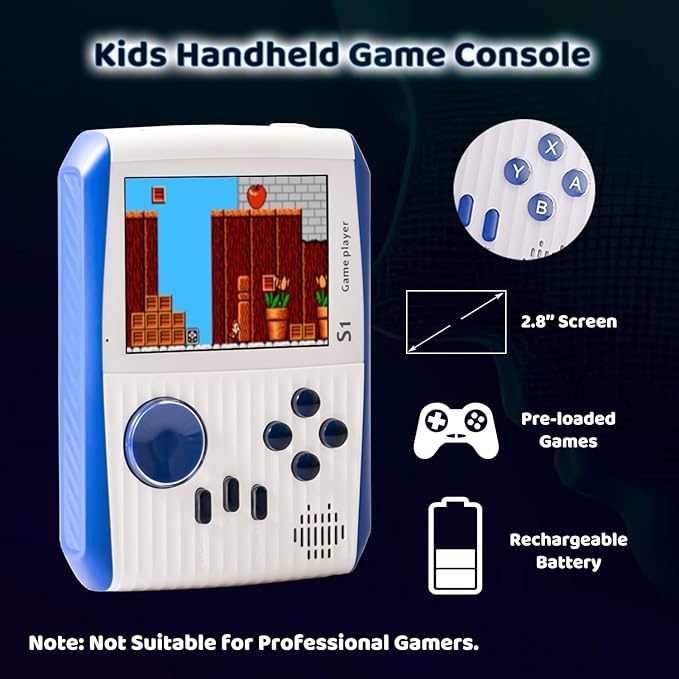Kid Mini Handheld Retro Games Console Built in 666 Classic Games, Portable Handheld Video Games Console, 3 Inch Screen, 1020mAh Battery, Christmas Birthday Present Game Player for Boy Girl