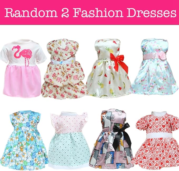5 Set American 18 inch Doll Clothes and Accessories for Girl Dolls Including Fashion Dress Casual Daily Outfits Swimsuits Summer Clothing (NO Doll)