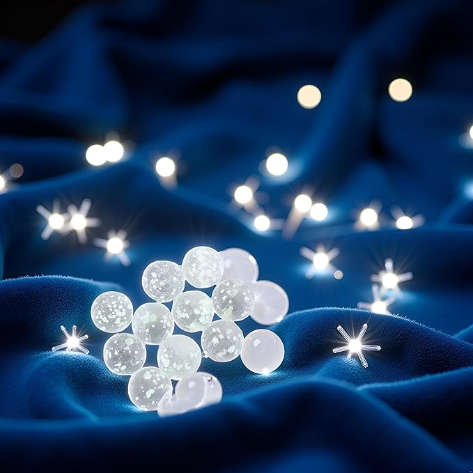10Pcs Glass Marbles Glow in The Dark Multi-Color Luminous Marbles Marble Games and DIY Home Decoration Marble Runs Learning and Education (0.47 inch) (Transparent)