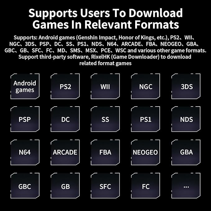 RG 476H Retro Handheld Game Console RG 476H Retro Game Console 4.7 inch IPS Multi-Touch Screen Android 13 Unisoc T820 Processor RG476H Support 1080p DP Output WiFi Bluetooth Black