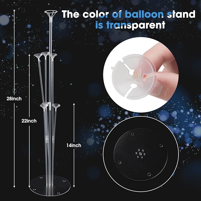10 Sets Balloon Stand Kits, Balloon Sticks Holders with Base for Table Graduation Birthday Baby Shower Gender Reveal Party Decorations