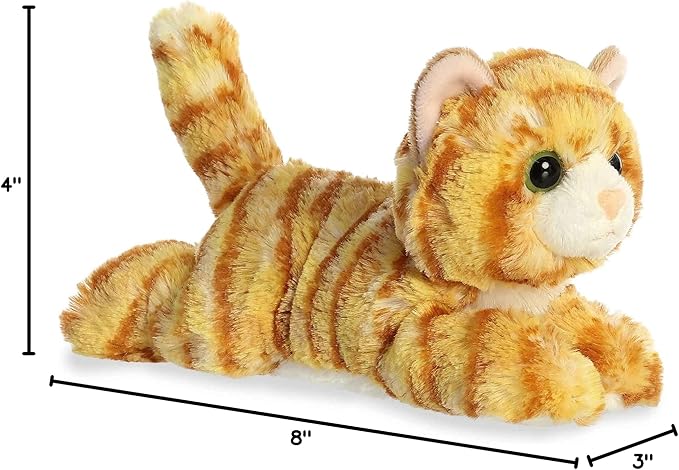 Aurora® Adorable Mini Flopsie™ Ginger Cat™ Stuffed Animal - Mini Companions Ready for Playful Adventures - for Kids All Ages, Toddlers, Adults, and Families - Orange 8 Inches