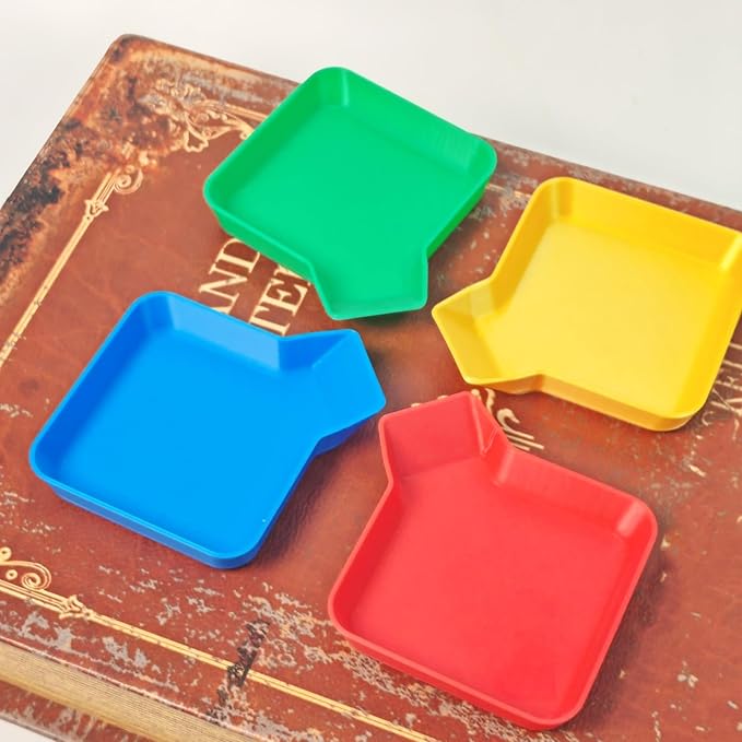 4-Piece Game Organizer Set - Multi-Color Chip & Token Trays for Board Games, Poker, Card Nights, Casino Party Supplies (4)