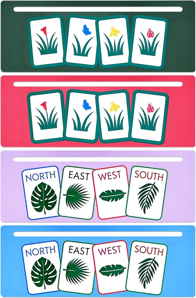 Adkoat® American Mahjong Card Line Finder Set Of 4 - Waterproof Mah Jongg Rules Reader & Tracker - ADHD Dyslexia Overlays Guided Reading Tool - Mahjongg Accessories and Gifts for Mahj Beginner Seniors