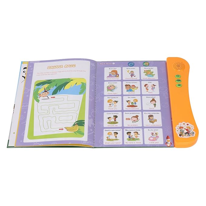 Bnineteenteam Interactive Sound Book for Portuguese English Bilingual Children,