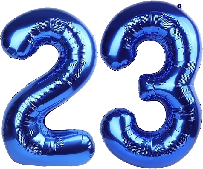 40 Inch Navy blue Number 23 Digital Balloon,Jumbo Mylar Foil Helium Balloon for 23 Balloons for Birthday Party,Wedding Anniversary Party Decorations