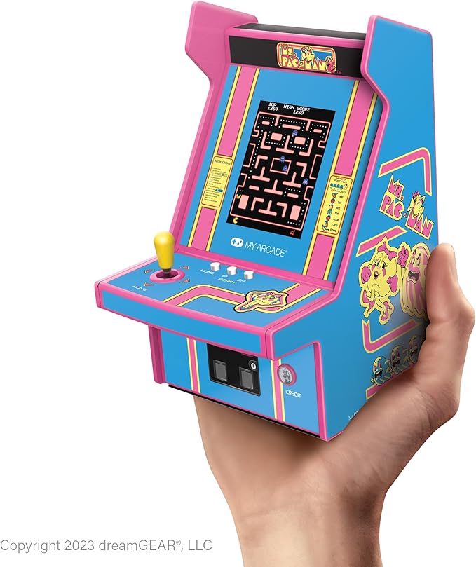 My Arcade Ms. Pac-Man Micro Player Pro: Classic Arcades 6.75" Screen, Retro Gaming, Video Game Collectibles