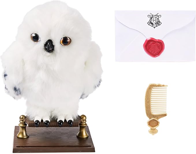 Wizarding World Harry Potter, Enchanting Hedwig Interactive Owl with Over 15 Sounds and Movements and Hogwarts Envelope, Kids Toys for Ages 5 and up