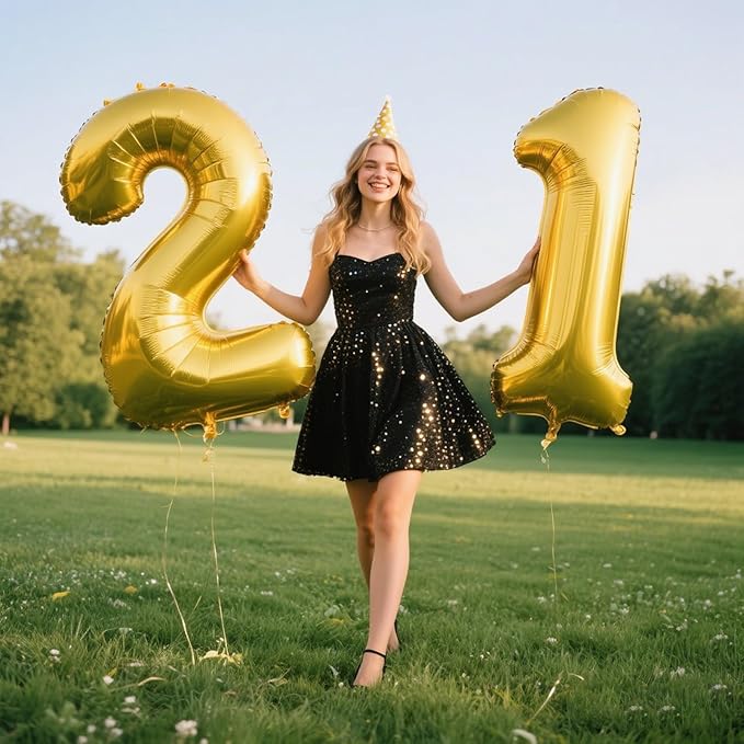 40 Inch Gold Balloon Number 12 Balloon,Jumbo Mylar Foil Helium Balloon for 12 Birthday Digital Balloons for Birthday Party,Wedding Anniversary Party Decorations