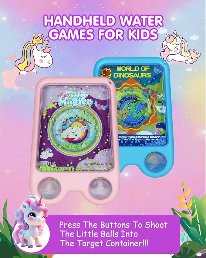 Handheld Water Game 2 Pcs – Water Ball Target Toy for Kids Ages 3+, Retro Fidget, Screen-Free Car Travel Game, Road Trip, Airplane, Portable Autism Gift