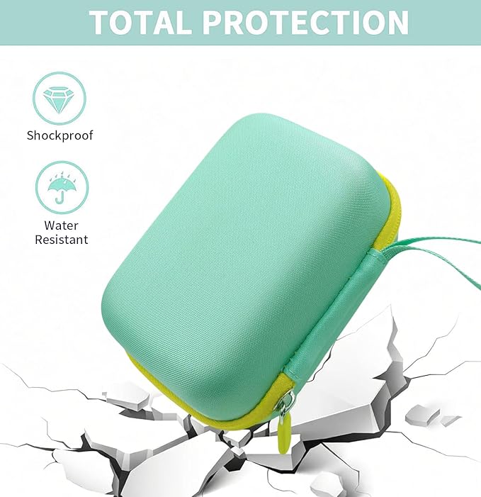 Yoto Mini 3-in-1 Accessories Set, Hard Carrying Case with Silicone Cover and Card Pouch, Protective Travel Carrier for Kids, Magic Mint
