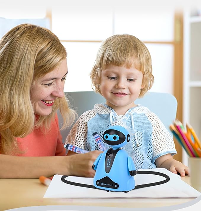 Innovative Sensor Robot Toy, LED Light Educational Interactive STEM Toy, Automatic Black line Tracking, Children can Operate it by Drawing