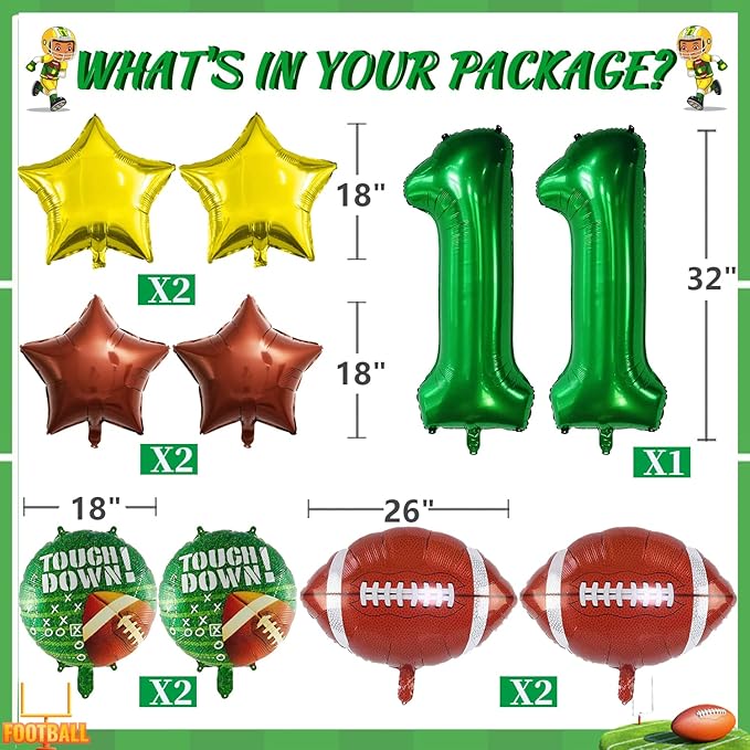Football Balloons Set Football Birthday Party Decorations Football Touchdown Sports Theme Birthday Party Decoration, Tailgate Game Day Football Theme Supplies Birthday Party Decorations