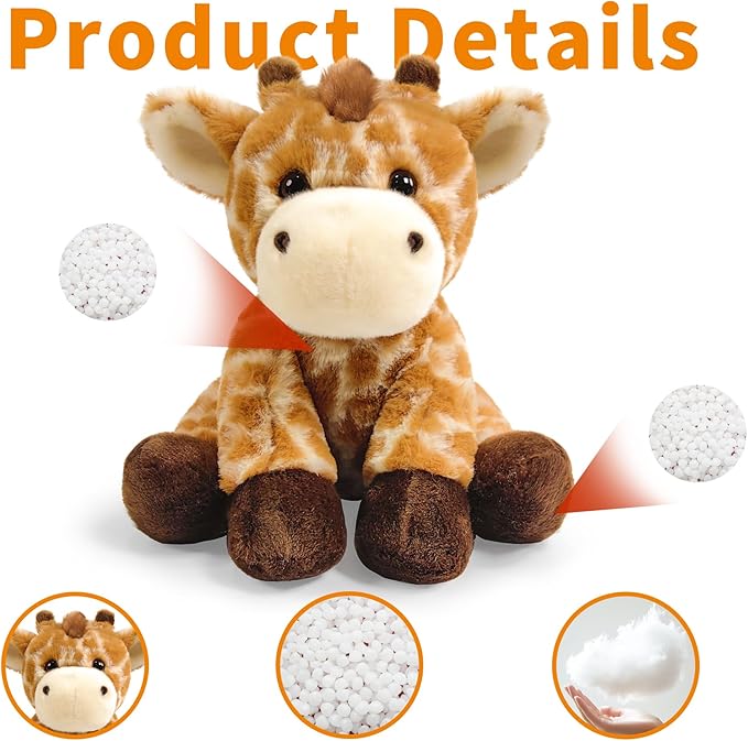 Giraffe Stuffed Animal Toys, 8.5 Inch Soft and Cuddly Giraffe Plush Animals Toy, Cute and Realistic Animals Gifts for Boys and Girls Toy for Toddlers 1-3