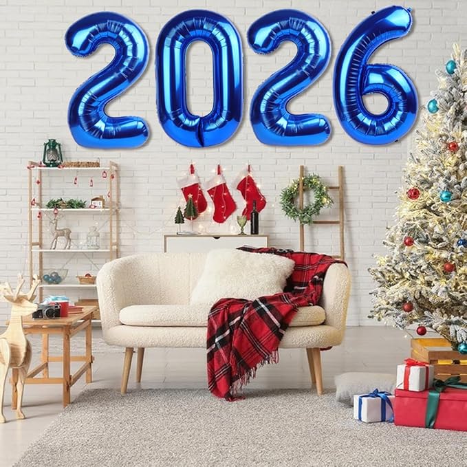 2026 Balloons New Years Eve Eve Decorations, 40 Inch Number Balloon, Dark Blue Balloons for New Years Eve Party Supplies 2026, Graduation Decoration, 2 6 20 26 Birthday Parties