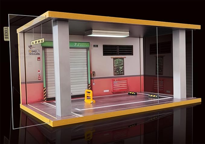Display Case for 1/18 Diecast Cars,Acrylic Display Case for 1/12 Scale Toy Motorcyle with LED Lighting, Off Road-3 Open Side