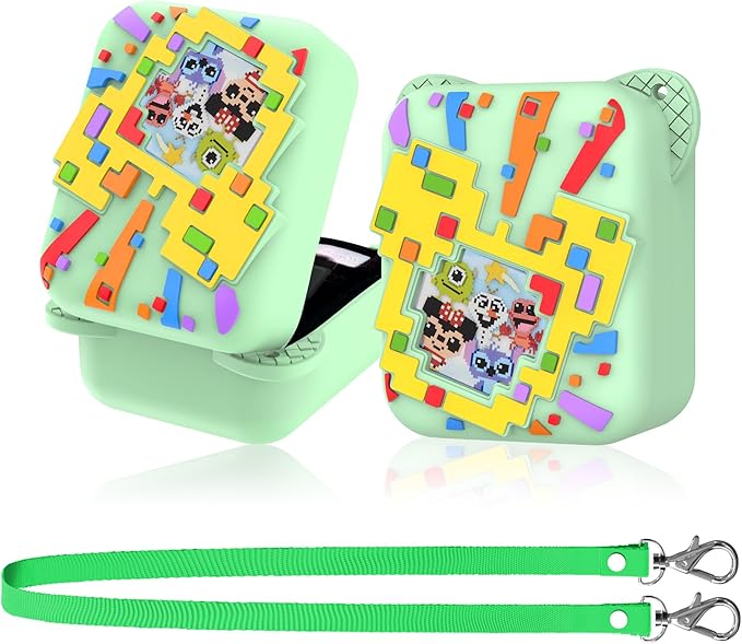 Silicone Case for Bitzee Disney Interactive Toy, Anti-Scratch, Washable, Shockproof Silicone Protective Cover for Bitzee Disney Interactive Toy Electronic Pets Accessories with Lanyard - Mint Green