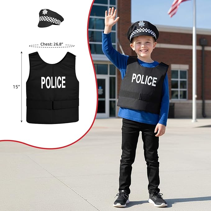 4 in 1 Toddler Dress Up Clothes 3-8 Year Career Dress Up Doctor Astronaut police vest Fireman costume Kids Pretend Play Toys Birthday Christmas Gifts 3 4 5 6 7 year old boy toys Halloween Costumes