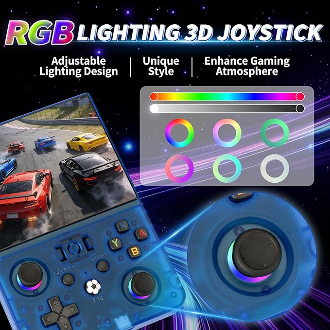 2026 NEW Upgrade R36MAXPRO Retro Handheld Game Console - 4.5 Inch Ultra-Large Screen, Support 18000+Classic Games, 64G TF Card, Linux System, 4000mAh Battery, Birthday Gift for Adult - Blue
