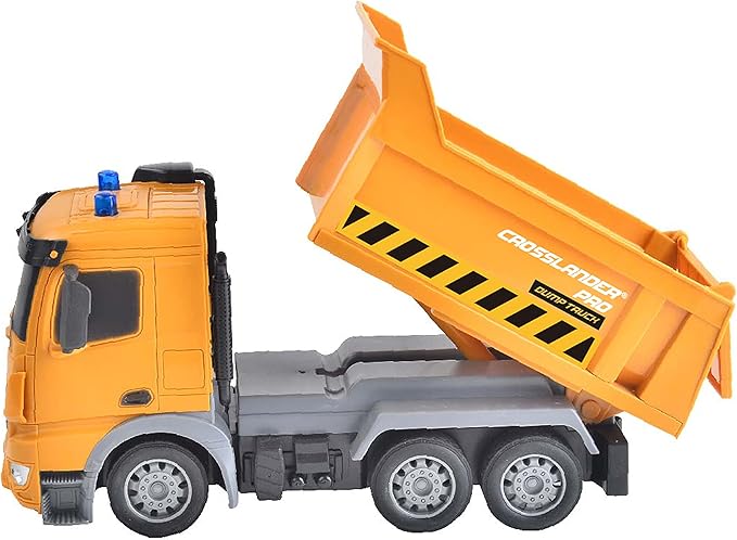 LEXiBOOK, Crosslander® pro RC Dump Truck, Remote Controlled Dump Truck, Light Effects, Rechargeable, RCP10