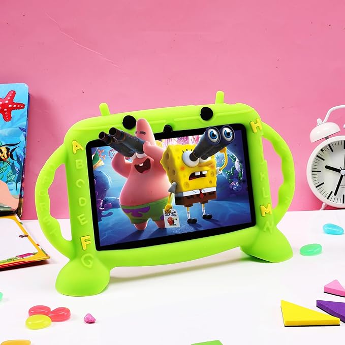 Kids Tablet, 7 inch Tablet with Case for Kids 2-10, Educational Learning Toddler Tablet Android 11, 3GB RAM+32GB ROM Storage, WiFi，Bluetooth，with Google Play YouTube, Baby Girl boy Present（Green）