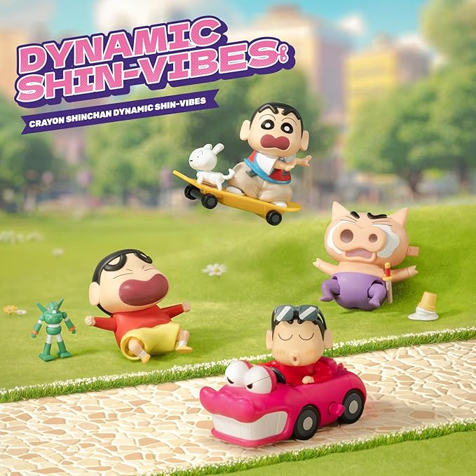 52TOYS Crayon Shinchan Dynamic Shin-Vibes, 1PC Action Figure Collectible Toy Kawaii Creative Gift Room Decor Desktop Decoration, Gift for Birthday Party